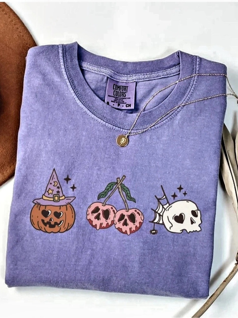 Comfort Colors Halloween Graphic Tee in Violet